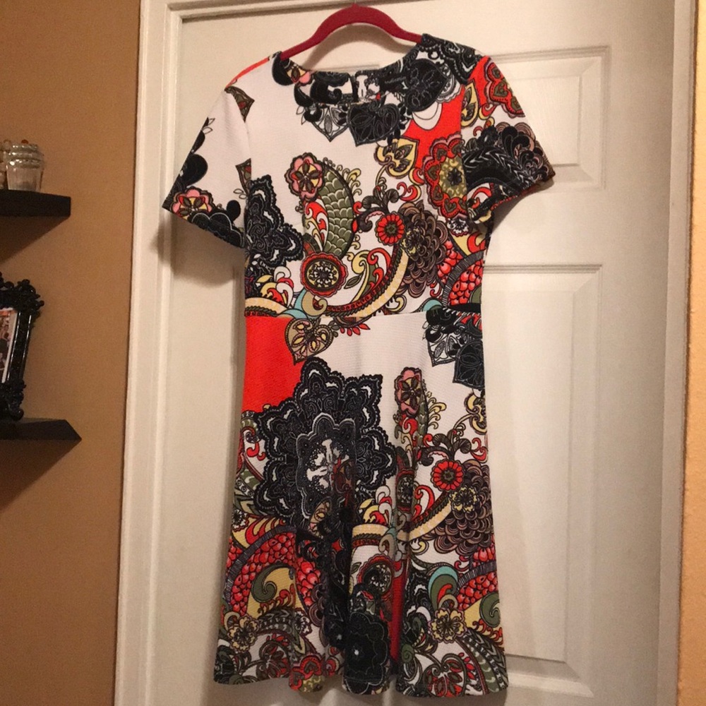 Indication medium paisley polyester dress